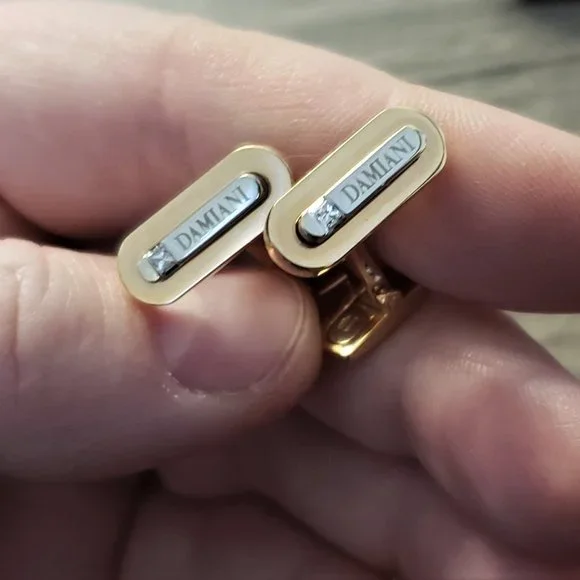 DAMIANI Cufflinks with diamonds 18K Two Tone ITALY